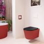 Mondiaz Wandcloset Lavie | Zonder spoelrand | Incl.Toiletzitting-Urban | Keramiek | Fire (rood) - Thumbnail 2