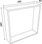 Mondiaz Wandnis Solid Surface Easy | In- en opbouw | 30x30x8 cm | 1 vak | Smag Talc - Thumbnail 4