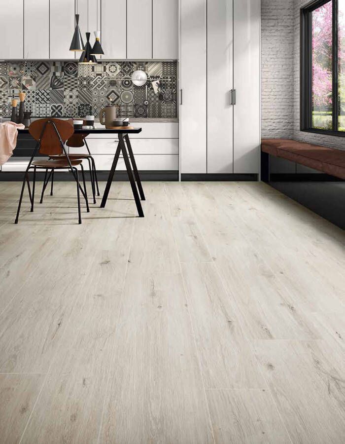 Novabell Eiche Alpin vloertegel hout look 20x120 cm eiken grijs mat