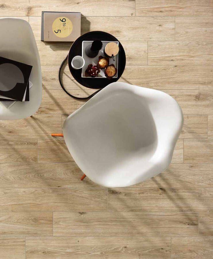 Novabell Eiche Landhaus vloertegel hout look 26x160 cm eiken licht mat