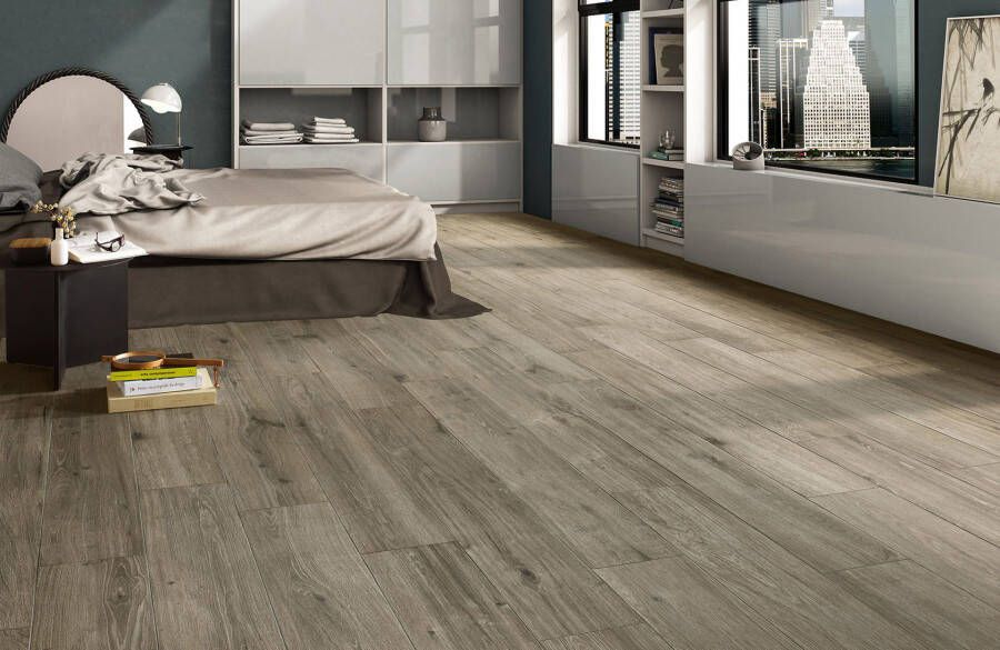 Novabell Eiche Timber vloertegel hout look 26x160 cm eiken donker mat