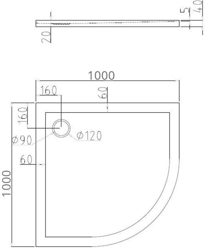 Purismo ADW Project douchebak 100x100x4 cm kwartrond wit glans