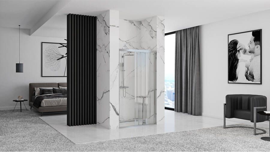REA Douchedeur Alex | 100x190 cm | 1 Schuifdeur | Helder glas | Chroom beslag