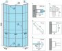 REA Douchecabine Hex | 90x90x195 cm | 1 Draaideur | Helder glas | Zwart mat - Thumbnail 4