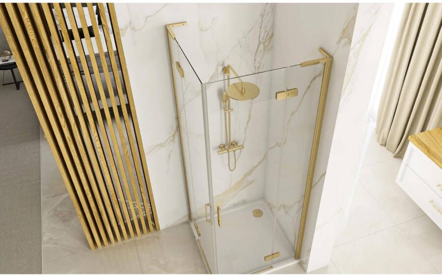 REA Douchecabine Hugo | 90x90x200 cm | 1 Draaideur | Helder glas | Zwart mat