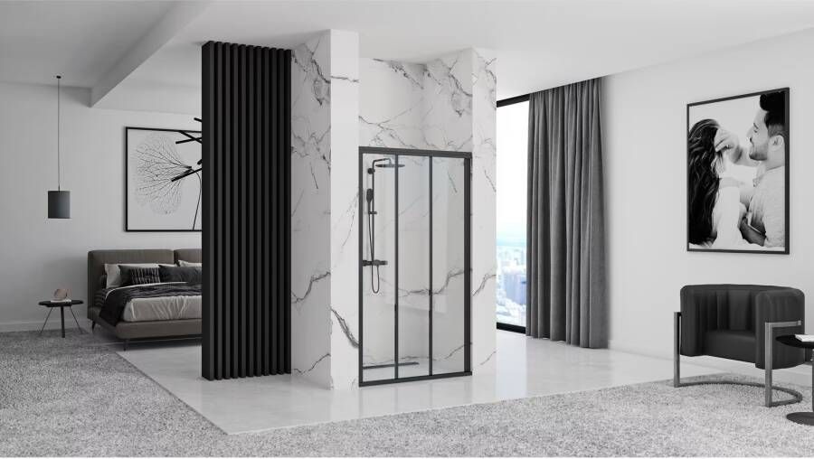 REA Douchedeur Alex | 100x190 cm | 1 Schuifdeur | Helder glas | Chroom beslag