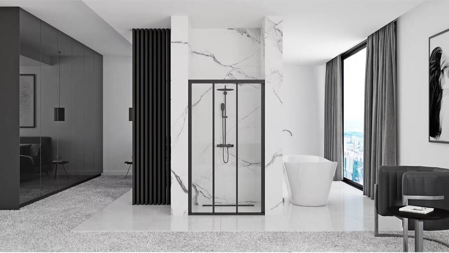 REA Douchedeur Alex | 100x190 cm | 1 Schuifdeur | Helder glas | Chroom beslag
