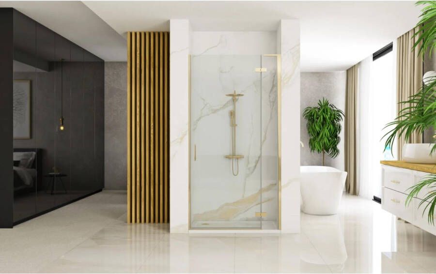 REA Douchedeur Hugo | 90.5x200 cm | Draaideur t.b.v. Douchecabine | Helder glas | Goud geborsteld