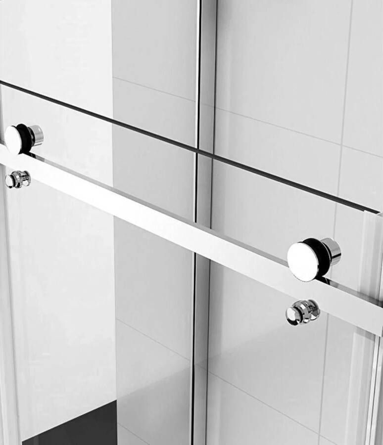 REA Douchedeur Nixon | 120 x 190 cm 8 mm | Met schuifdeur links | Helder glas | Chroom beslag