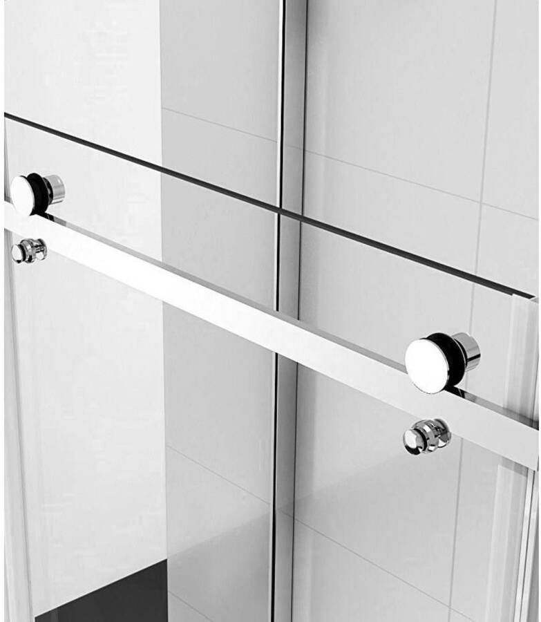 REA Douchedeur Nixon | 140x190 cm | Met schuifdeur links | Helder glas | Chroom