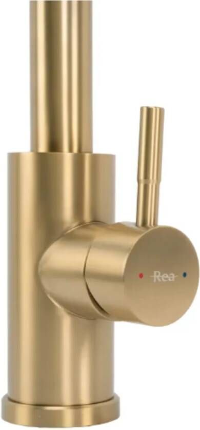 REA Keukenkraan Cross | Opbouw | Mengkraan | Uitloop draaibaar | Hoog model | Uitrekbare sproeier | 1-hendel | Geborsteld goud