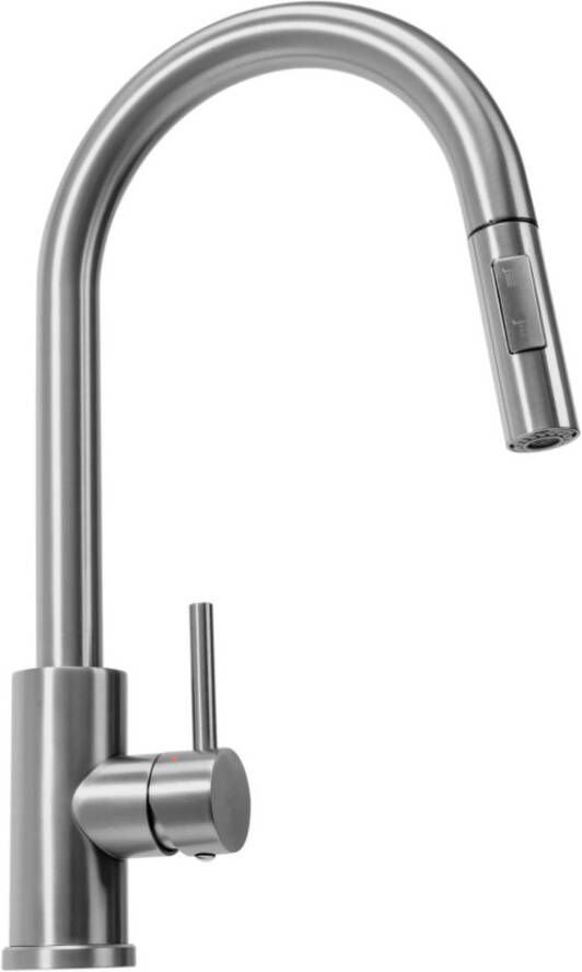REA Keukenkraan Fresh | Opbouw | Mengkraan | Uitloop draaibaar | Uitrekbare sproeier | Hoog model | 1-hendel | Rvs look