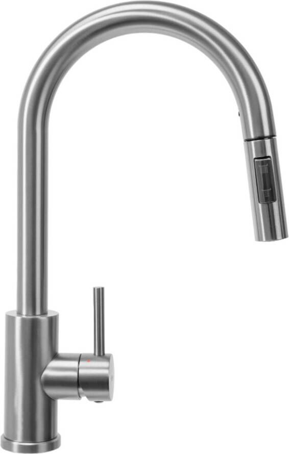 REA Keukenkraan Fresh | Opbouw | Mengkraan | Uitloop draaibaar | Uitrekbare sproeier | Hoog model | 1-hendel | Rvs look