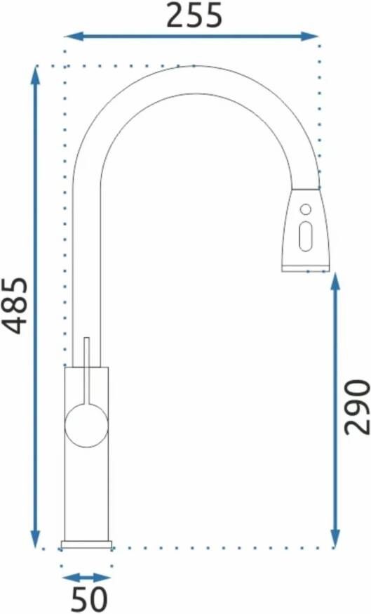 REA Keukenkraan Nest | Opbouw | Mengkraan | Uitloop draaibaar | Hoog model | Uitrekbare sproeier | 1-hendel | Geborsteld goud