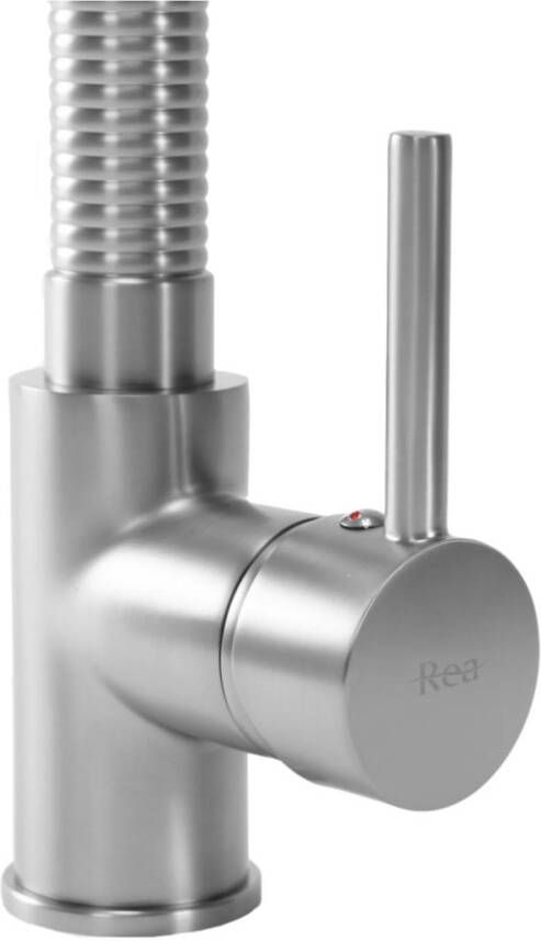 REA Keukenkraan Spring | Opbouw | Mengkraan | Uitloop draaibaar | Uitrekbare sproeier | Hoog model | 1-hendel | Rvs look