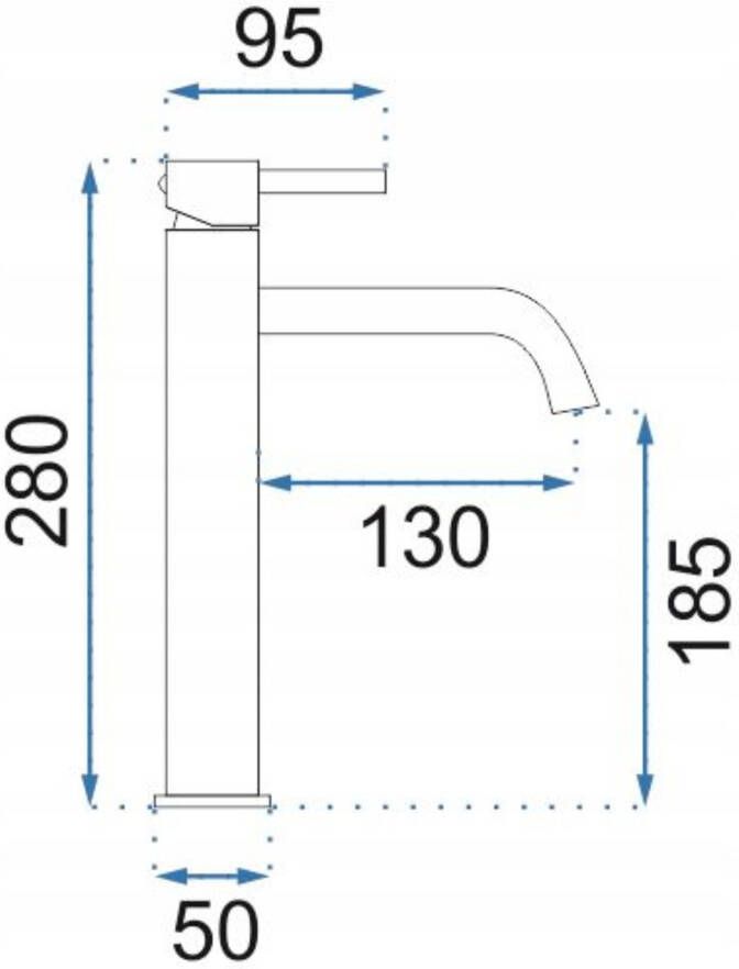 REA Lungo wastafel mengkraan opbouw hoog 28 cm goud