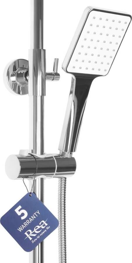 REA Regendouche set Maximus | Opbouw | 28x18 cm | Mengkraan | 2-weg | Incl.Handdouche | Chroom
