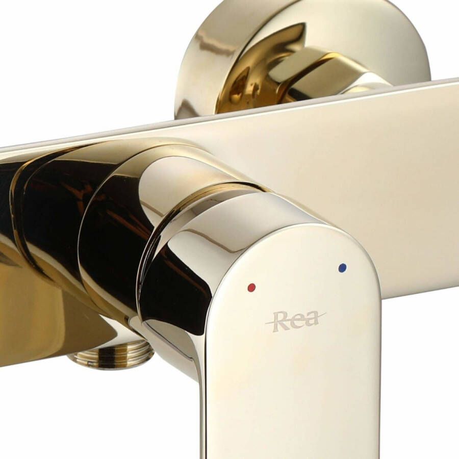 REA Douchekraan Urban | Opbouw | Mengkraan | Incl.Handdoucheset | hoh 15 cm | 1-hendel | Goud glans