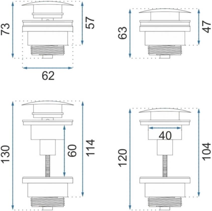 REA Clickwaste | 5 4" | Compact | Messing | Bekersifon | Goud mat