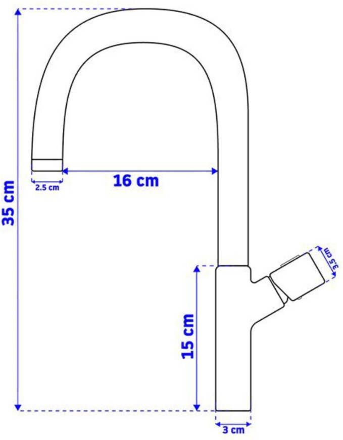 REA Wastafelkraan Salto | Opbouw | Mengkraan | Hoog model | 1-hendel | Zwart mat Goud