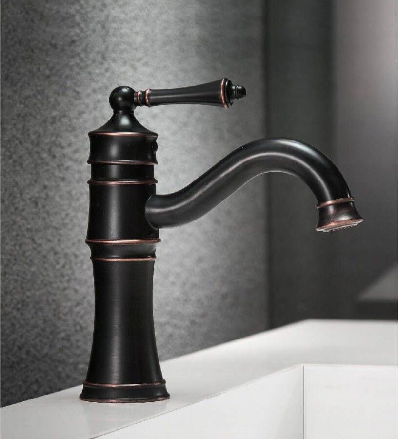 REA Wastafelkraan Vintage | Opbouw | Mengkraan | Standaard model | 1-hendel | Zwart mat