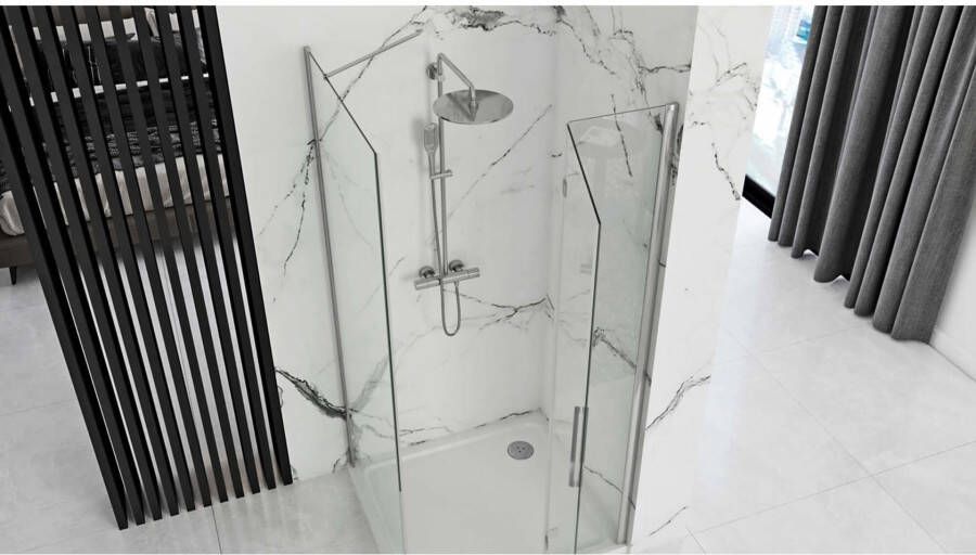 REA Zijwand Moiler | 80x190 cm | T.b.v. Molier nisdeur | Helder glas | Chroom