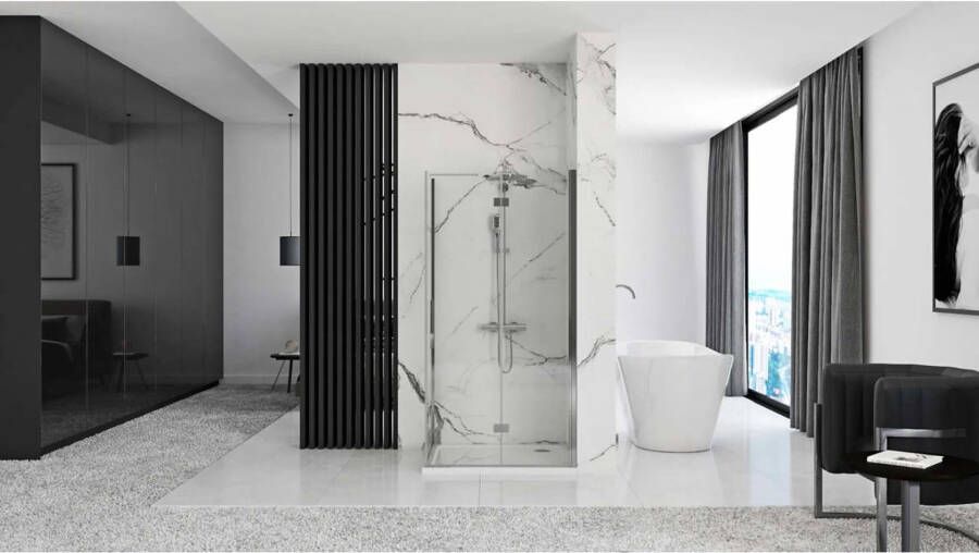 REA Zijwand Moiler | 80x190 cm | T.b.v. Molier nisdeur | Helder glas | Chroom