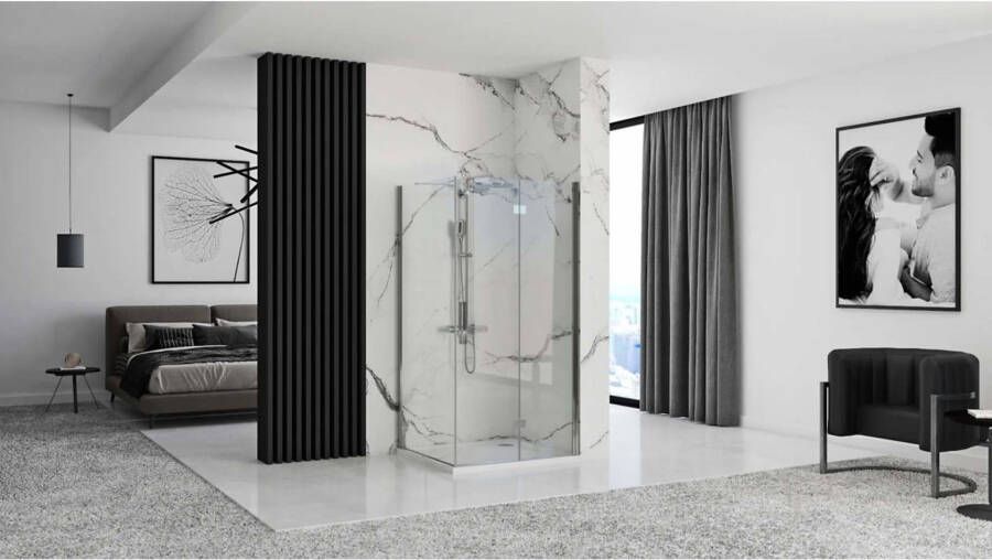 REA Zijwand Moiler | 80x190 cm | T.b.v. Molier nisdeur | Helder glas | Chroom