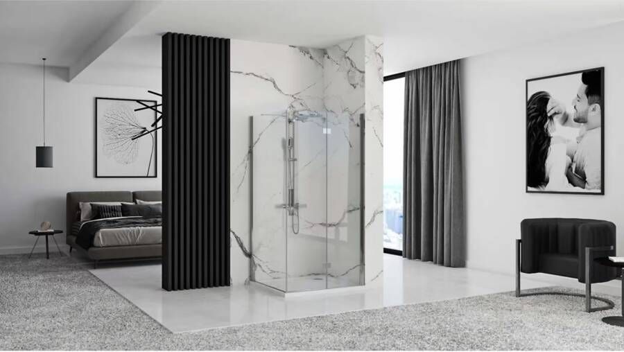 REA Zijwand Moiler | 90x190 cm | T.b.v. Molier nisdeur | Helder glas | Chroom