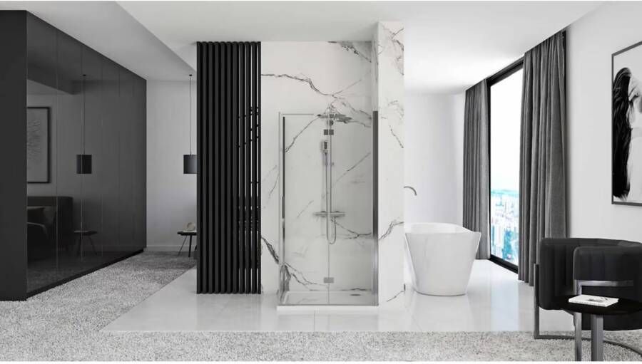 REA Zijwand Moiler | 90x190 cm | T.b.v. Molier nisdeur | Helder glas | Chroom