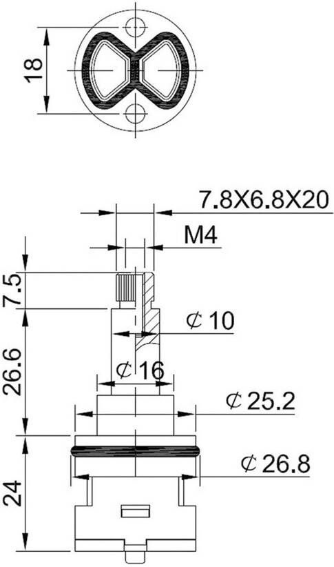 Riko binnenwerk voor 2 weg omstel kraan kort model