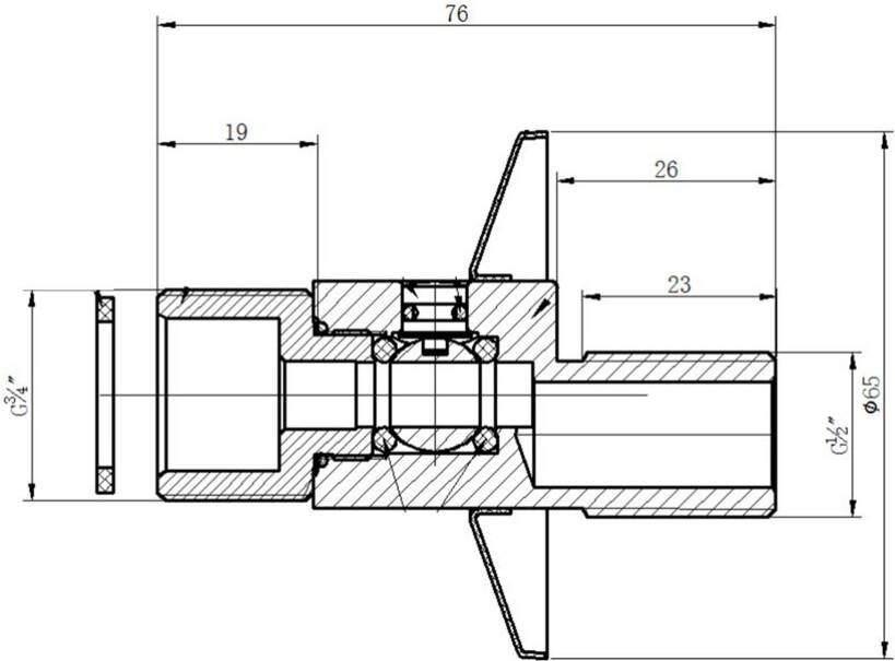 Riko rechte koppeling set afsluitbaar met rozet 1 2" x 3 4" chroom