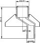 Riko s-koppeling set grote sprong met rozet 3 4" x 3 8" | HOH 12cm. naar HOH 15cm | Chroom - Thumbnail 2