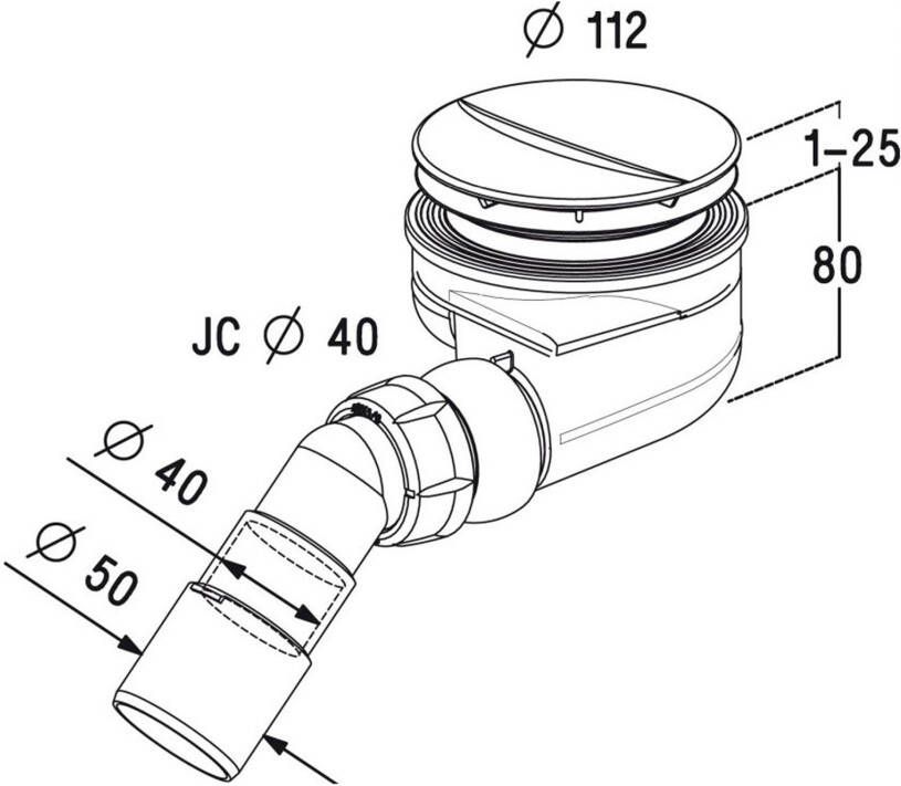 Riko Turboflow douchebak sifon 90 mm chroom