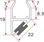 Xellanz Riko universele magneetstrip deur 8 mm transparant lengte 198 cm - Thumbnail 3