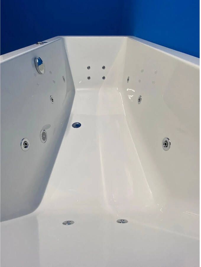 Rotman Whirlpool bad Plan | 180x80 cm | Acryl | Pneumatisch | Waterjetsysteem | Wit