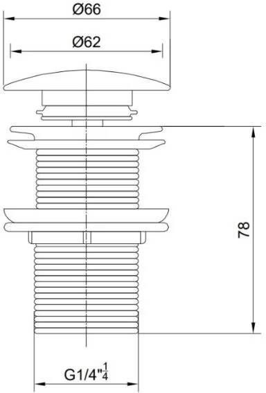 SaniClear Afvoerplug Scarro | 5 4" | Click waste | Messing | Rond | Gunmetal