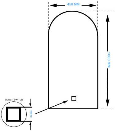 SaniClear Badkamerspiegel Arc set van 2 | 100x45 cm | Zwart omlijsting | Indirecte LED verlichting | Touch button | Met spiegelverwarming