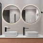 SaniClear Badkamerspiegel Circle Black | 70x70 cm | Set van 2 | Indirecte verlichting | Touch button | Met spiegelverwarming - Thumbnail 2