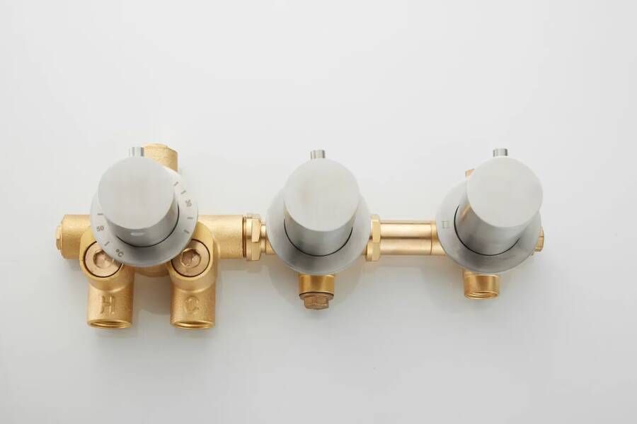 SaniClear Badkraan set Plus | Inbouw | Thermostaatkraan | Incl.Inbouwdeel | RVS look