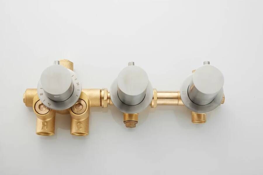 SaniClear Badkraan set Plus | Inbouw | Thermostaatkraan | Incl.Inbouwdeel | RVS look