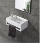 SaniClear Bali fontein links 36x20 cm solid surface wit mat - Thumbnail 2