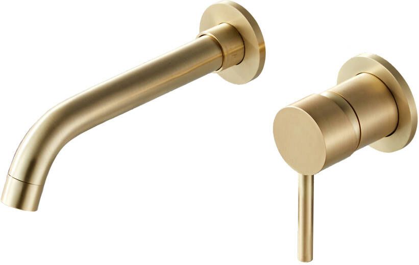 SaniClear Wastafelkraan Brass | Inbouw | Mengkraan | Incl.Inbouwdeel | Rond | Messing mat