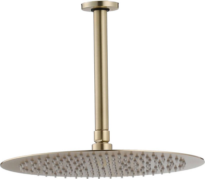 SaniClear Regendouche set Brass Pro | Inbouw | Thermostaatkraan | 2-weg | Rond | Messing mat