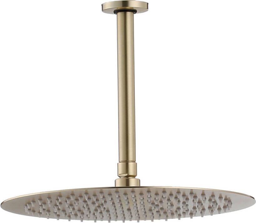 SaniClear Regendouche set Brass | Inbouw | Thermostaatkraan | 2-weg | Rond | Messing mat