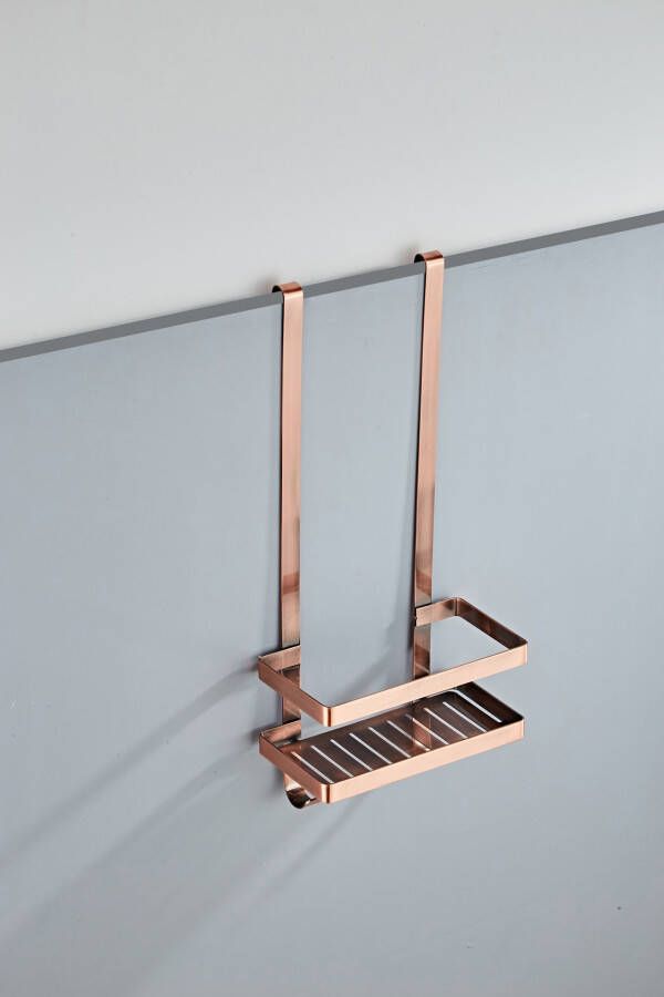 SaniClear Doucherek Copper | Aan douchewand | 52x23x12 cm | Messing | Rechthoek | Koper geborsteld