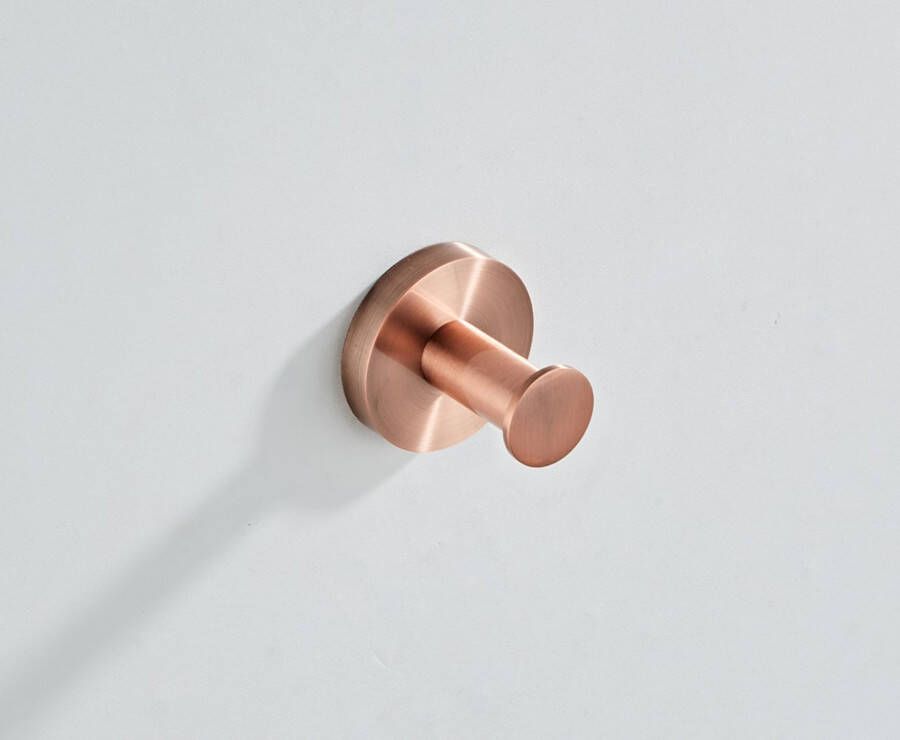 SaniClear Copper toilet accessoire set incl toiletborstel rolhouder en haak geborsteld koper