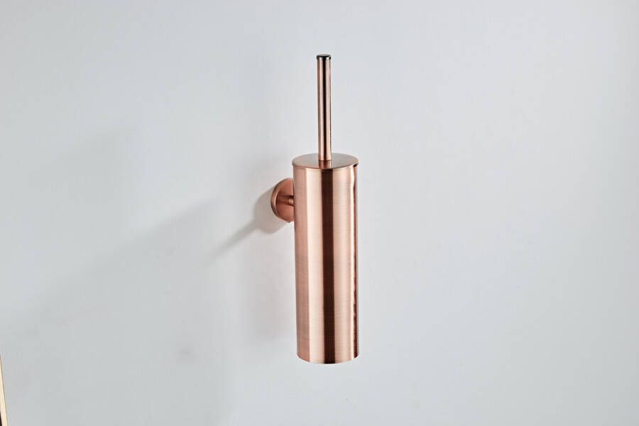 SaniClear Copper toiletborstel met wandhouder geborsteld koper