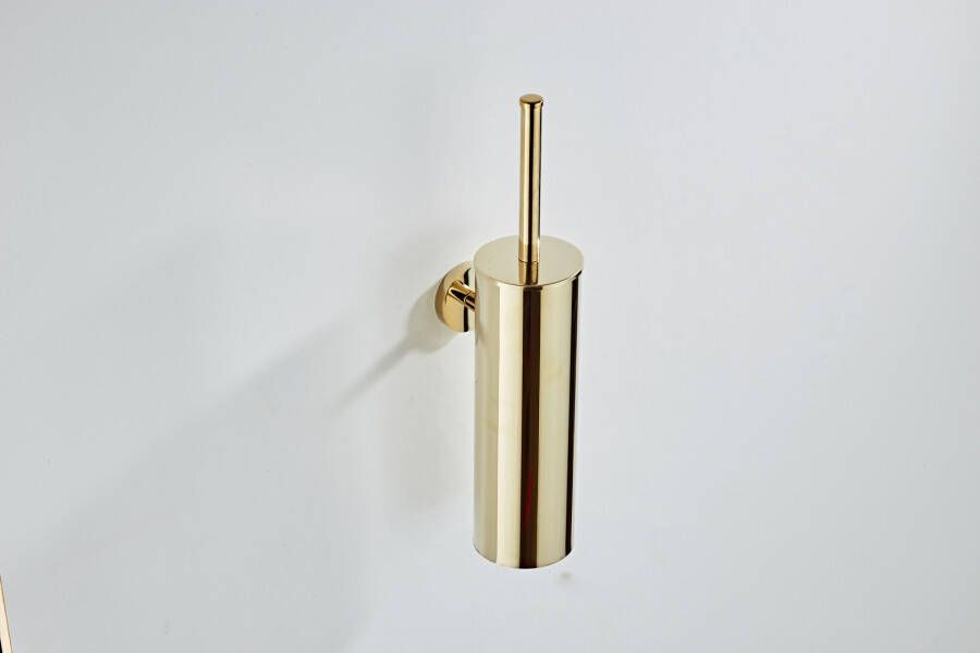 SaniClear Dorado toiletborstel met wandhouder goud glans