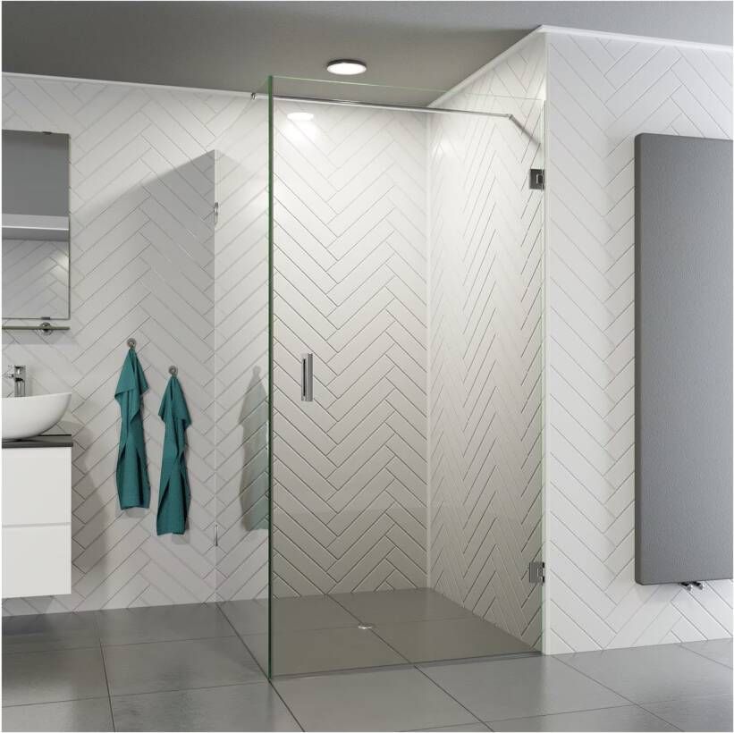 SaniClear Douchecabine Talpa | Profieloos | 90x80x200 cm | 1 Draaideur | Chroom